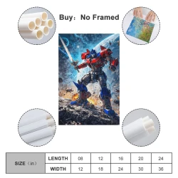 Transformers Optimus Prime Pittura su tela senza cornice, stampe di poster arte murale per arredo casa camera ufficio