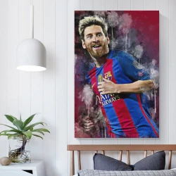 Lionel Messi Peinture sur toile sans cadre, impressions posters art mural pour déco maison chambre bureau