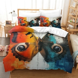 Papillon Housse de Couette Imprimée 3D Douce 3 Pièces Literie Garçons Filles