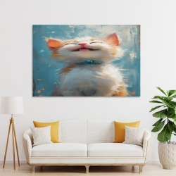 Painted Chat Peinture sur toile sans cadre, impressions posters art mural pour déco maison chambre bureau