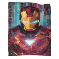 Avengers Iron Man Plaid en Polaire Imprimé 3D Couverture Douce Confortable pour Canapé Lit Bureau