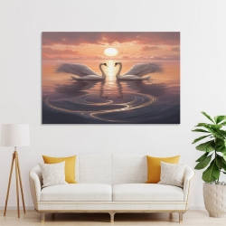 Cygne Peinture sur toile sans cadre, impressions posters art mural pour déco maison chambre bureau