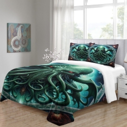 Mythe de l'horreur Cthulhu Housse de Couette Imprimée 3D Douce 3 Pièces Literie Garçons Filles