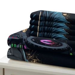 DJ Gorille Housse de Couette Imprimée 3D Douce 3 Pièces Literie Garçons Filles