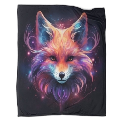 Renard Plaid en Polaire Imprimé 3D Couverture Douce Confortable pour Canapé Lit Bureau