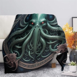 Mythe de l'horreur Cthulhu Plaid en Polaire Imprimé 3D Couverture Douce Confortable pour Canapé Lit Bureau
