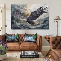 Aigle Peinture sur toile sans cadre, impressions posters art mural pour déco maison chambre bureau