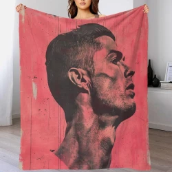 Cristiano Ronaldo Plaid en Polaire Imprimé 3D Couverture Douce Confortable pour Canapé Lit Bureau