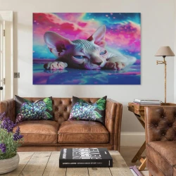 Hairless Chat Peinture sur toile sans cadre, impressions posters art mural pour déco maison chambre bureau