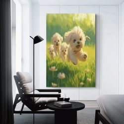 Maltese Chien Peinture sur toile sans cadre, impressions posters art mural pour déco maison chambre bureau