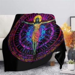 Dieu et Jésus Plaid en Polaire Imprimé 3D Couverture Douce Confortable pour Canapé Lit Bureau
