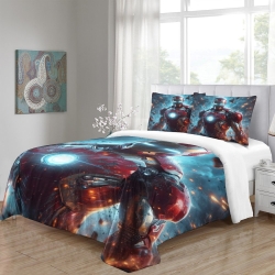 Avengers Iron Man Housse de Couette Imprimée 3D Douce 3 Pièces Literie Garçons Filles