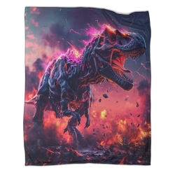 Dinosaure Plaid en Polaire Imprimé 3D Couverture Douce Confortable pour Canapé Lit Bureau
