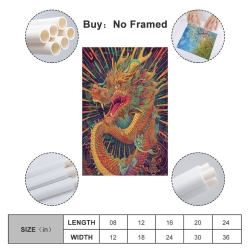 Dragon Peinture sur toile sans cadre, impressions posters art mural pour déco maison chambre bureau