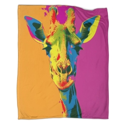 Girafe Plaid en Polaire Imprimé 3D Couverture Douce Confortable pour Canapé Lit Bureau