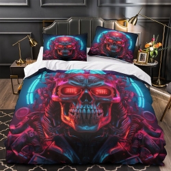 Crâne Housse de Couette Imprimée 3D Douce 3 Pièces Literie Garçons Filles