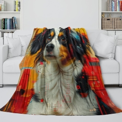 Shepherd Chien Plaid en Polaire Imprimé 3D Couverture Douce Confortable pour Canapé Lit Bureau