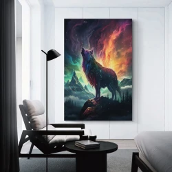 Loup Peinture sur toile sans cadre, impressions posters art mural pour déco maison chambre bureau