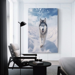 Husky Peinture sur toile sans cadre, impressions posters art mural pour déco maison chambre bureau