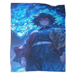 Tueur de démons: Demon Slayer Plaid en Polaire Imprimé 3D Couverture Douce Confortable pour Canapé Lit Bureau