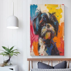 Shih Tzu Pintura en lienzo sin marco, impresiones de pósters arte pared para decoración hogar dormitorio oficina