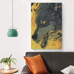 Loup Peinture sur toile sans cadre, impressions posters art mural pour déco maison chambre bureau