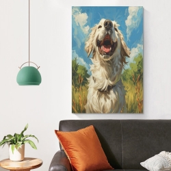 Chien Peinture sur toile sans cadre, impressions posters art mural pour déco maison chambre bureau