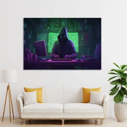 Hacker Peinture sur toile sans cadre, impressions posters art mural pour déco maison chambre bureau
