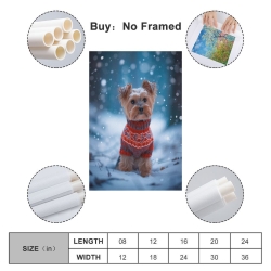 Yorkshire Terrier Peinture sur toile sans cadre, impressions posters art mural pour déco maison chambre bureau