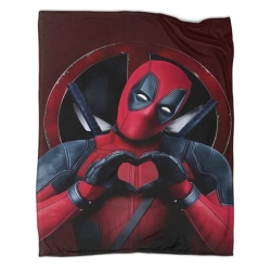 Marvel Deadpool Plaid en Polaire Imprimé 3D Couverture Douce Confortable pour Canapé Lit Bureau