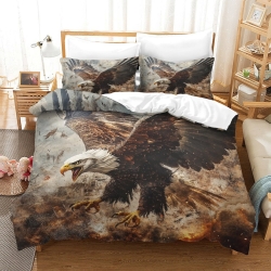 Aigle Housse de Couette Imprimée 3D Douce 3 Pièces Literie Garçons Filles