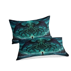 Mythe de l'horreur Cthulhu Housse de Couette Imprimée 3D Douce 3 Pièces Literie Garçons Filles