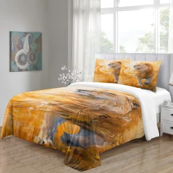 Lion Housse de Couette Imprimée 3D Douce 3 Pièces Literie Garçons Filles