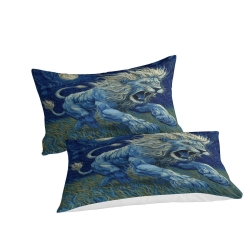 Lion Housse de Couette Imprimée 3D Douce 3 Pièces Literie Garçons Filles