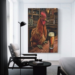 Coq Peinture sur toile sans cadre, impressions posters art mural pour déco maison chambre bureau