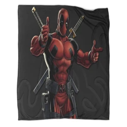 Marvel Deadpool Manta de Forro Polar Impresa en 3D Suave y Acogedora para Sofá Cama Oficina
