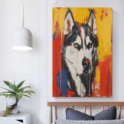 Husky Chien Peinture sur toile sans cadre, impressions posters art mural pour déco maison chambre bureau