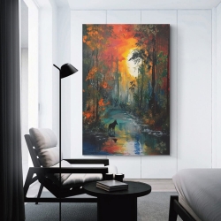 Renard Peinture sur toile sans cadre, impressions posters art mural pour déco maison chambre bureau