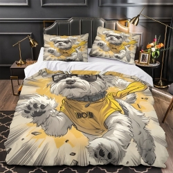 Bichon maltais Housse de Couette Imprimée 3D Douce 3 Pièces Literie Garçons Filles