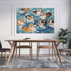 Corgi Peinture sur toile sans cadre, impressions posters art mural pour déco maison chambre bureau