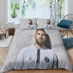 Lionel Messi Housse de Couette Imprimée 3D Douce 3 Pièces Literie Garçons Filles