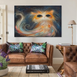 Flame Chat Peinture sur toile sans cadre, impressions posters art mural pour déco maison chambre bureau