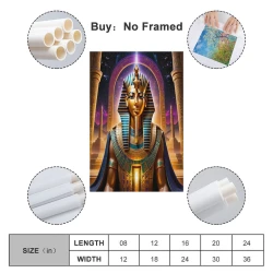 Pharaon égyptien Peinture sur toile sans cadre, impressions posters art mural pour déco maison chambre bureau