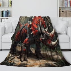 Dinosaure Plaid en Polaire Imprimé 3D Couverture Douce Confortable pour Canapé Lit Bureau