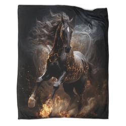 Cheval Plaid en Polaire Imprimé 3D Couverture Douce Confortable pour Canapé Lit Bureau