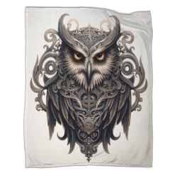 Hibou Plaid en Polaire Imprimé 3D Couverture Douce Confortable pour Canapé Lit Bureau