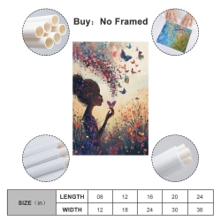 Papillon Peinture sur toile sans cadre, impressions posters art mural pour déco maison chambre bureau