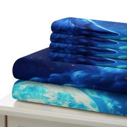 Loup Housse de Couette Imprimée 3D Douce 3 Pièces Literie Garçons Filles