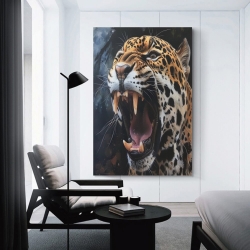 Léopard Peinture sur toile sans cadre, impressions posters art mural pour déco maison chambre bureau