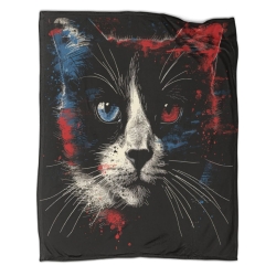 Chat Plaid en Polaire Imprimé 3D Couverture Douce Confortable pour Canapé Lit Bureau